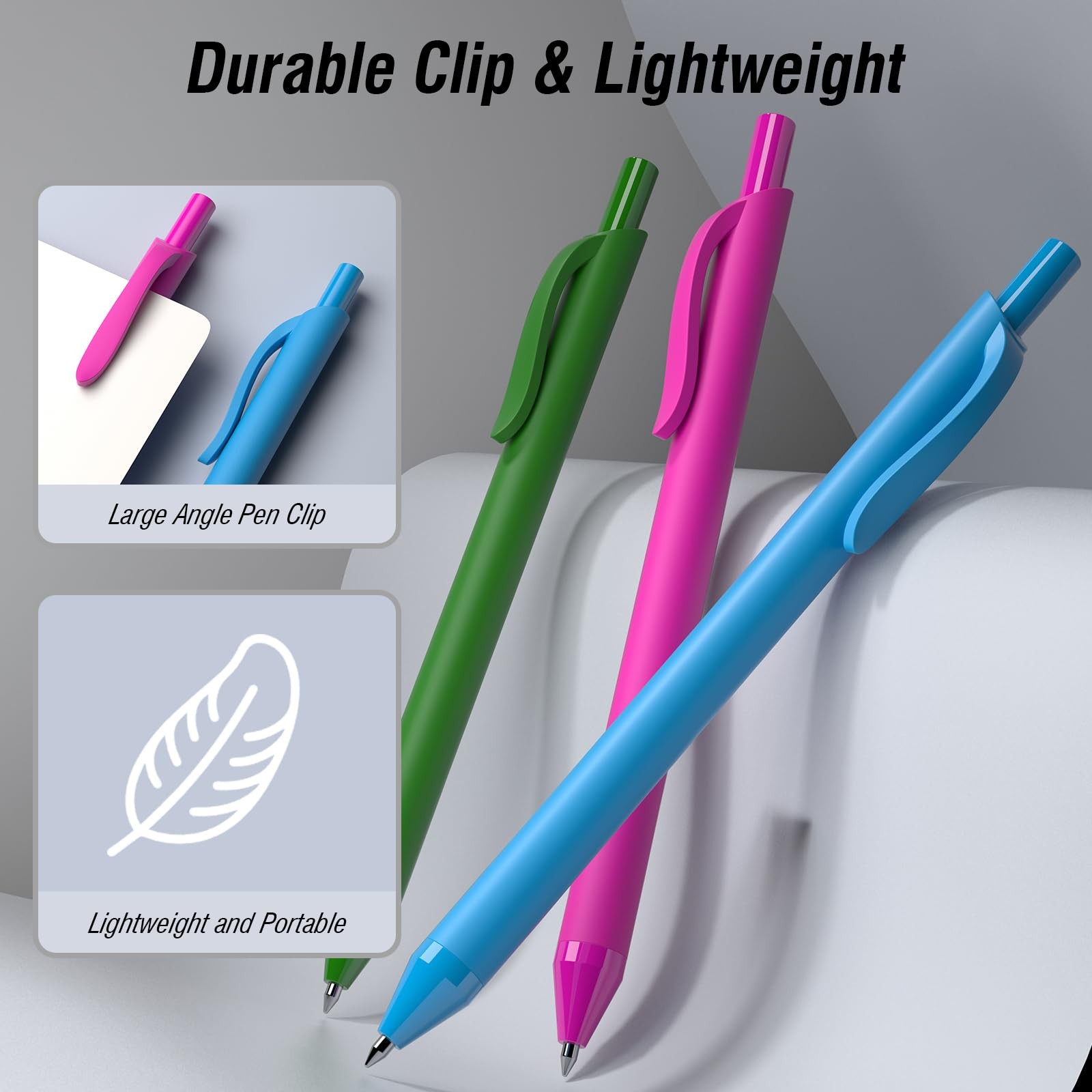 InkSlick 208 Pack Black Pens Ballpoint 1.0MM Medium Point Retractable