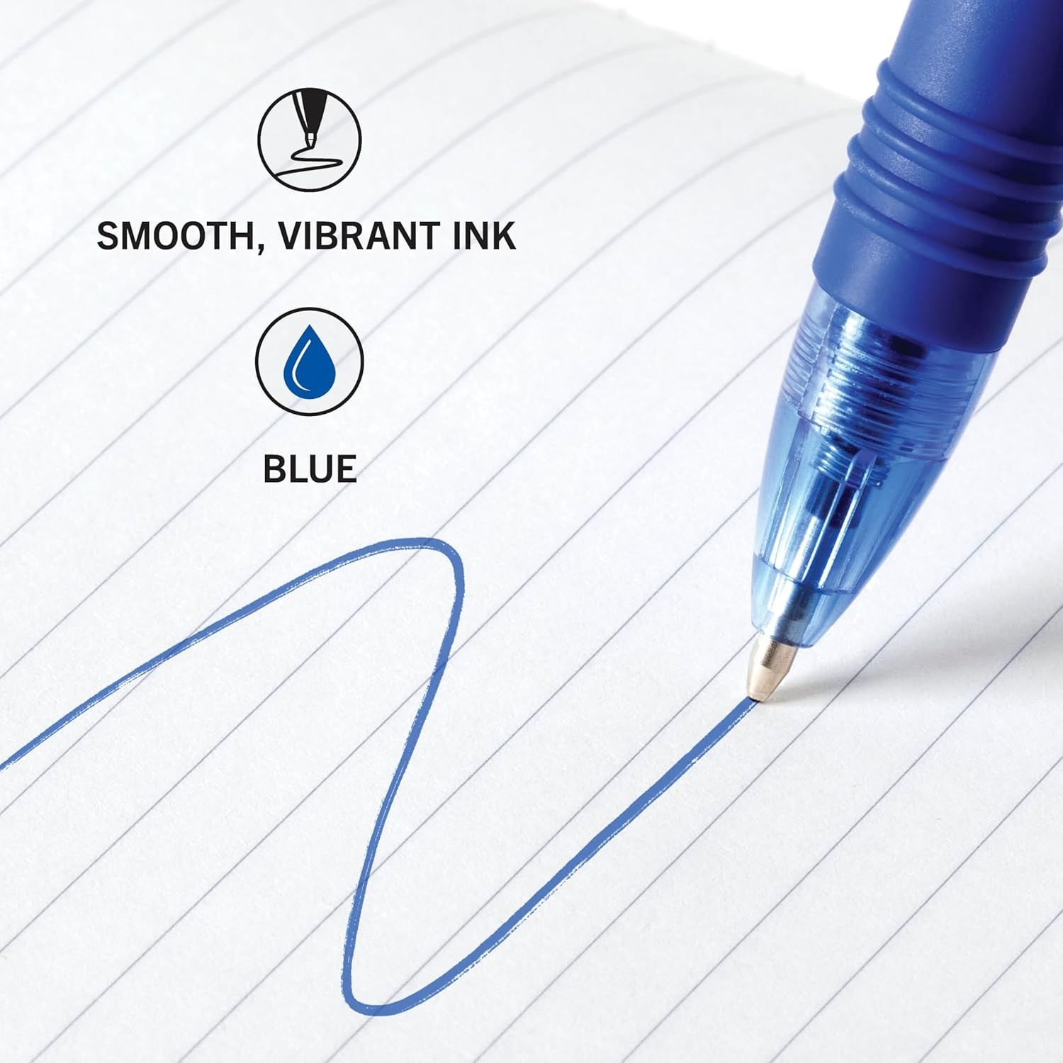 Ballpoint Pen Metal Plastic Blue Ink 1.0mm Medium Retractable 24-Pack