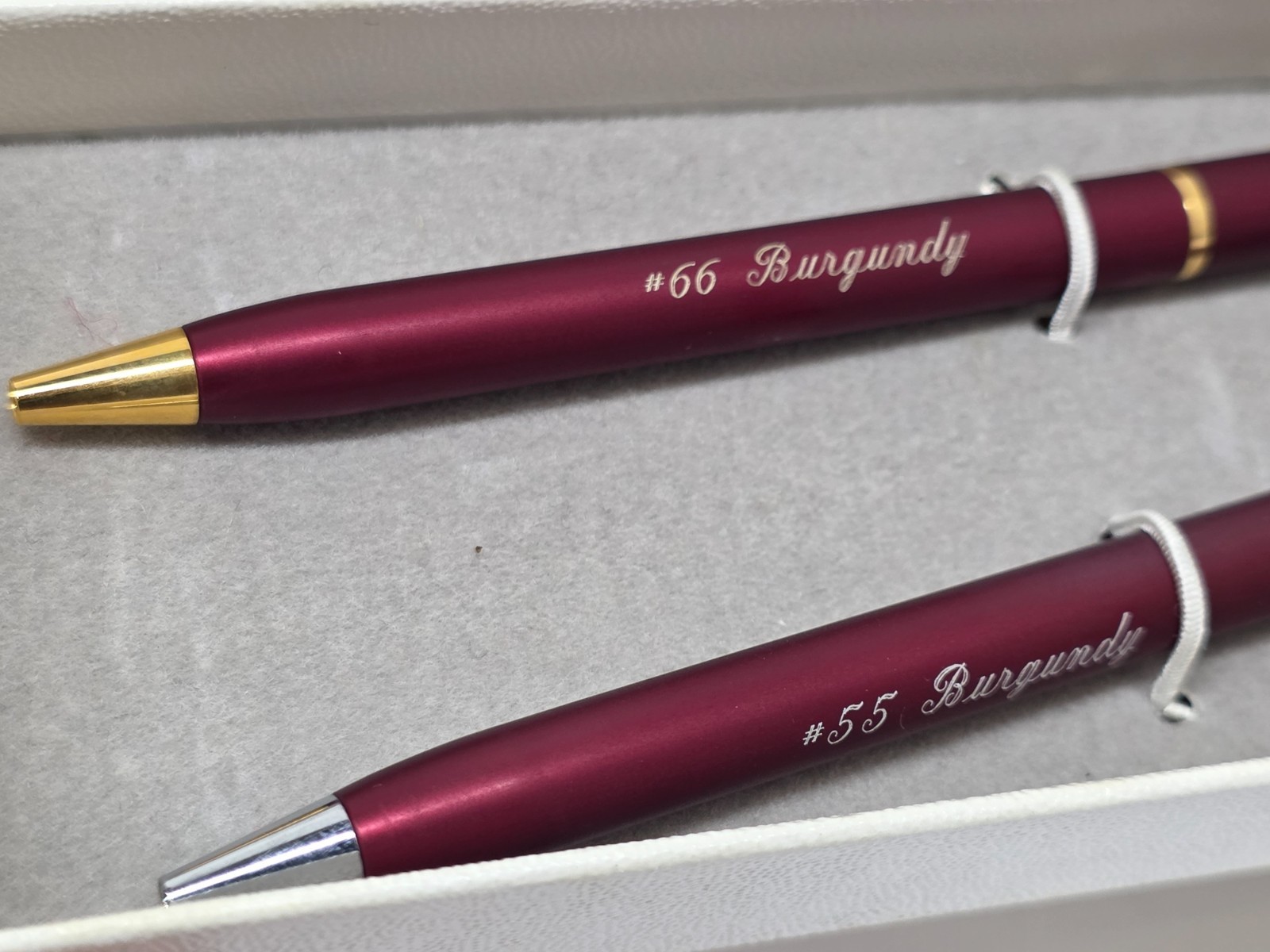 VTG Garland Heirloom Ball Point Pens Burgundy #66 Bubble Top Inter-Chem + Box