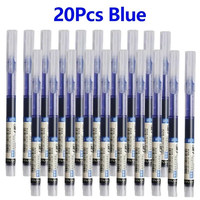 20pcs Gel Ink Pens 0.5mm Black Blue Red Needle Tip School Office