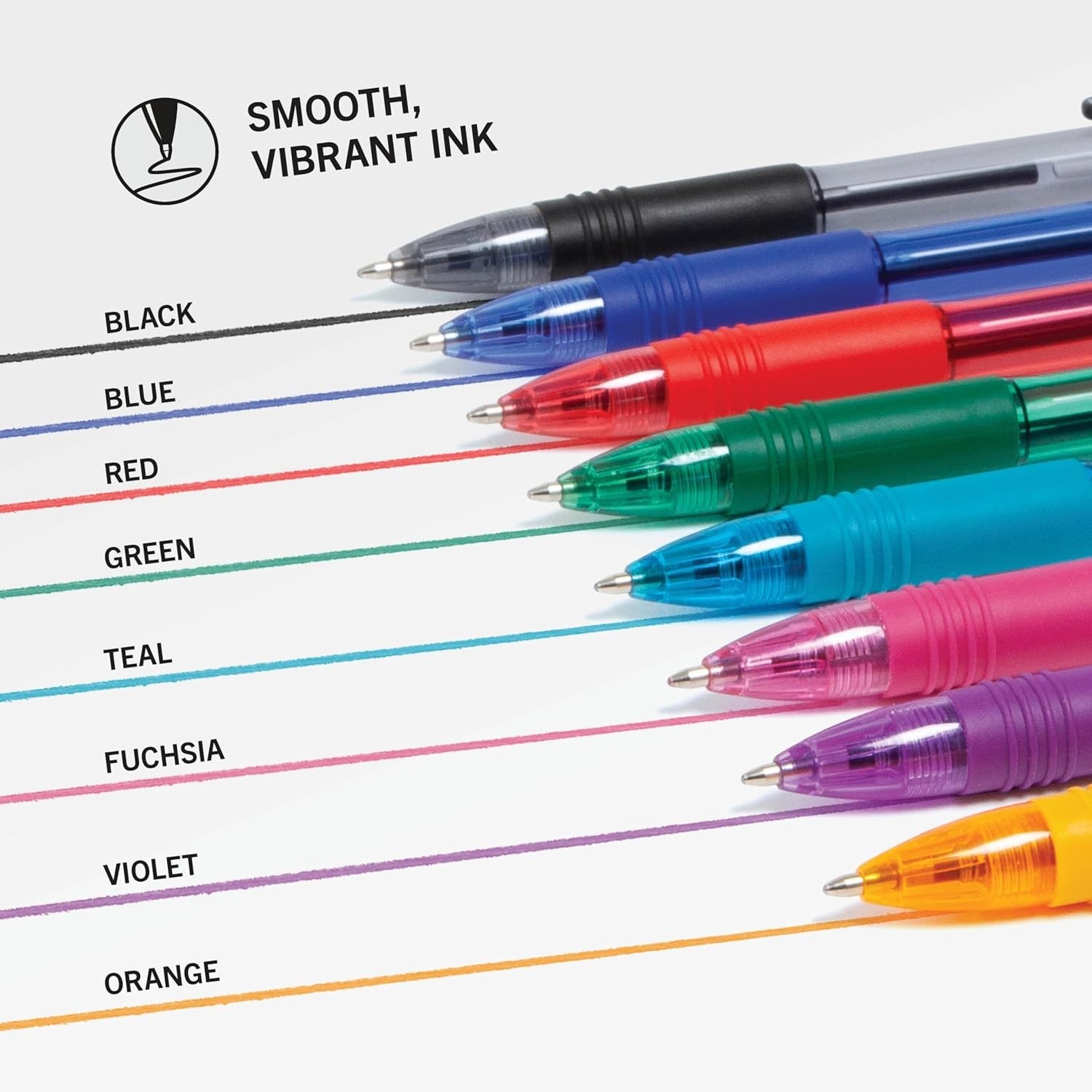 Ergonomic Grip Ballpoint Pens 18 Pack Assorted Colors Ideal for Long Writing