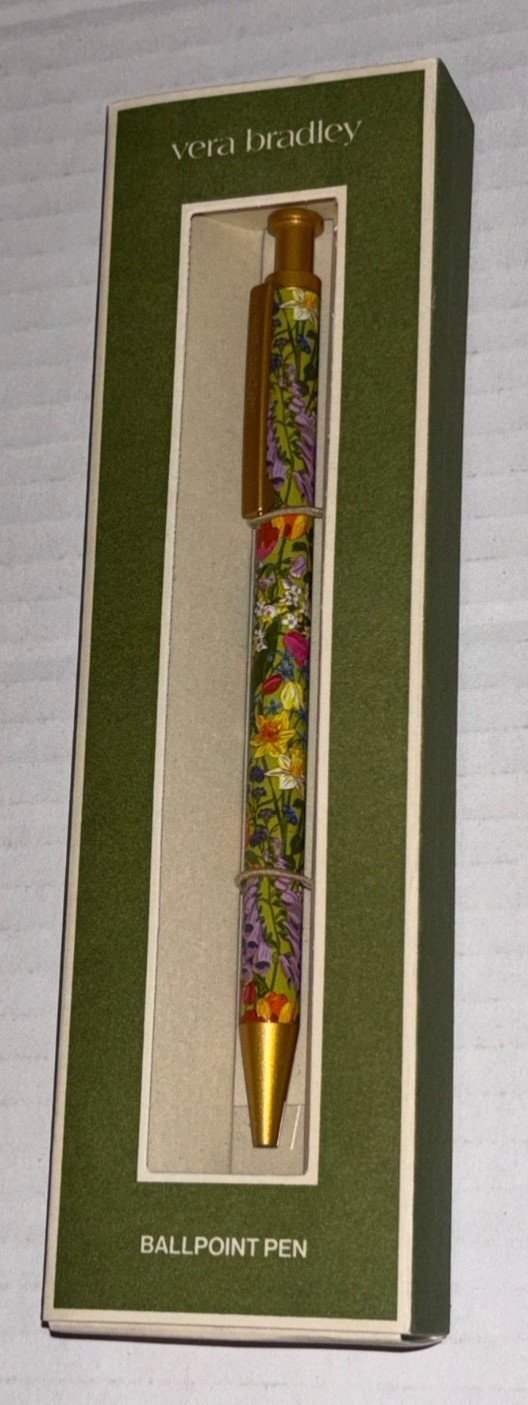 Vera Bradley Ball Point Pen, Black Ink, New In Box (You Choose)