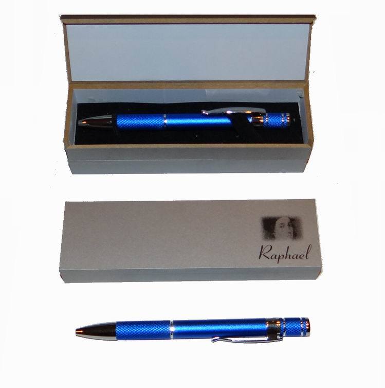 Heavy Duty BLUE Metal Pen Matte Finish & Textured Grip W/ Pen Box FREE SHIPPING