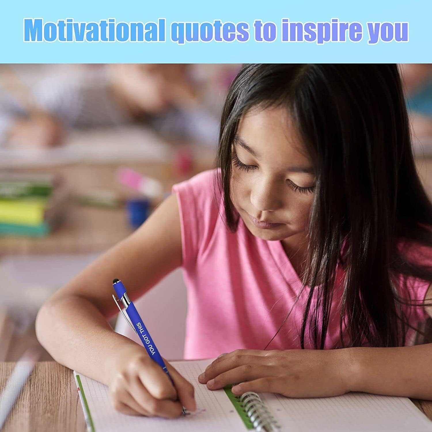 10 Pcs Inspirational Pens – Motivational Ballpoint Ink Pens Bulk with Stylus Tip