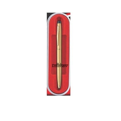 Pierre Cardin Kriss Satin Gold Ball Point Pen BP Gold Trim Blue Ink Gifting GT