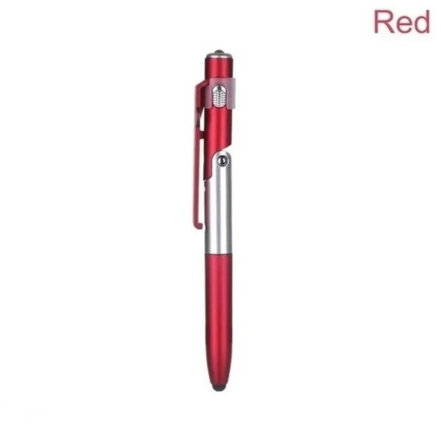 1pc 4 In 1 Multifunction Ballpoint Pen LED Light Phone Holder – Writing Pencil