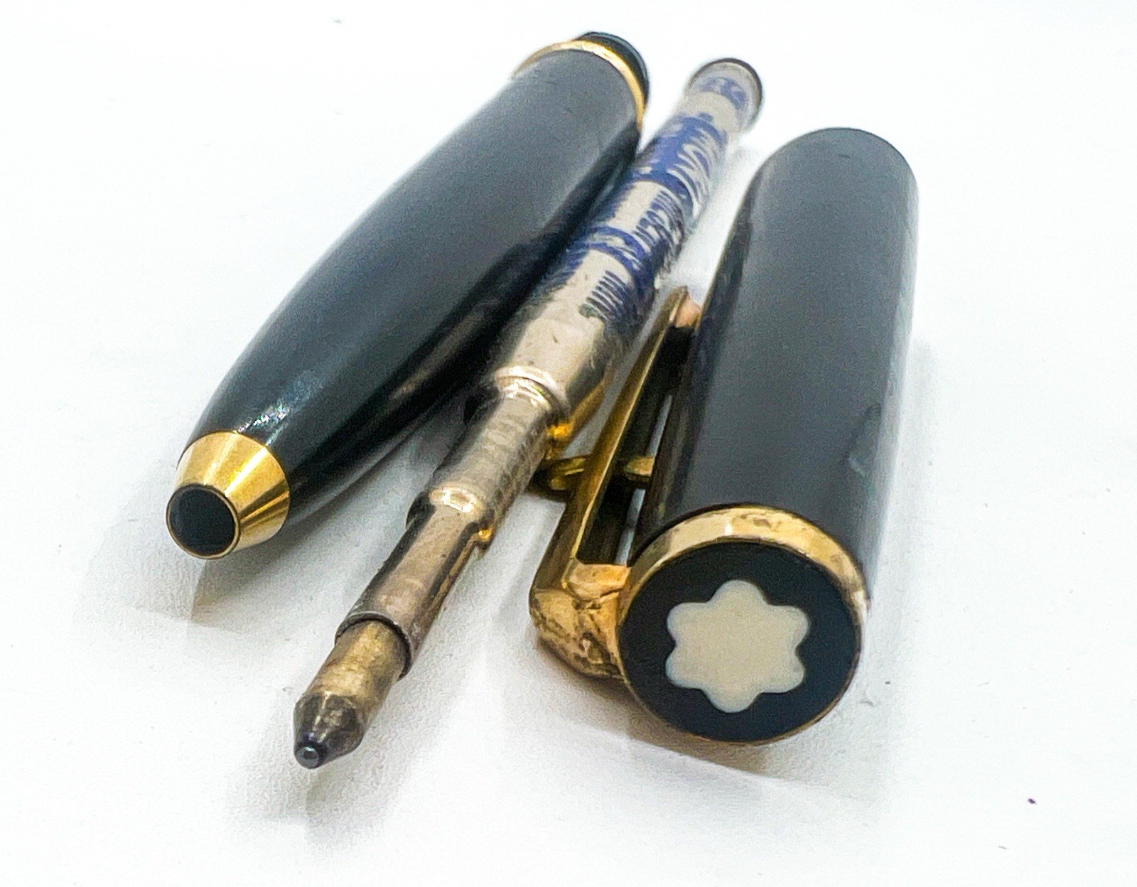 Montblanc Ballpoint Pen Lever Functional Gold Plated Trigger Refill Dry
