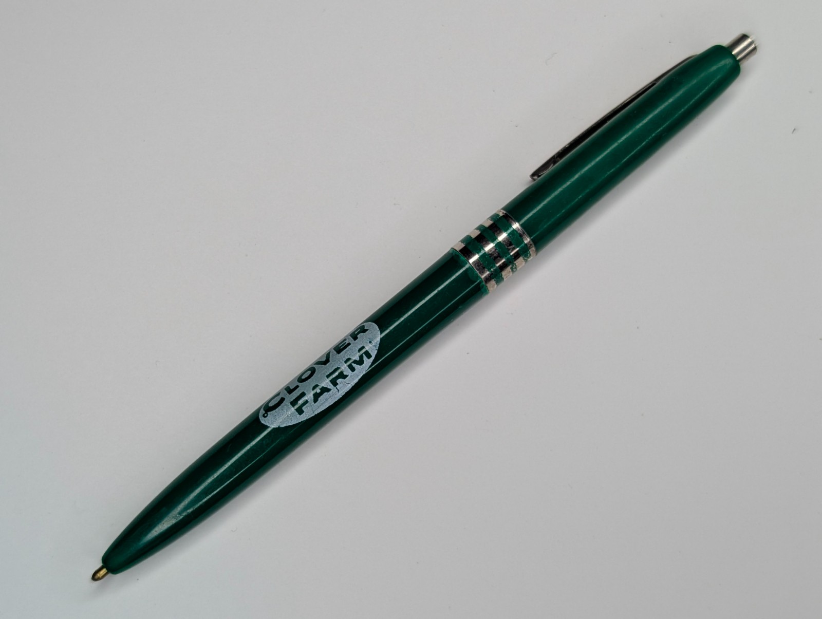 c1970s Clover Farm Advertising Pen Grocery Store Supermarket Kwik-Klik Green