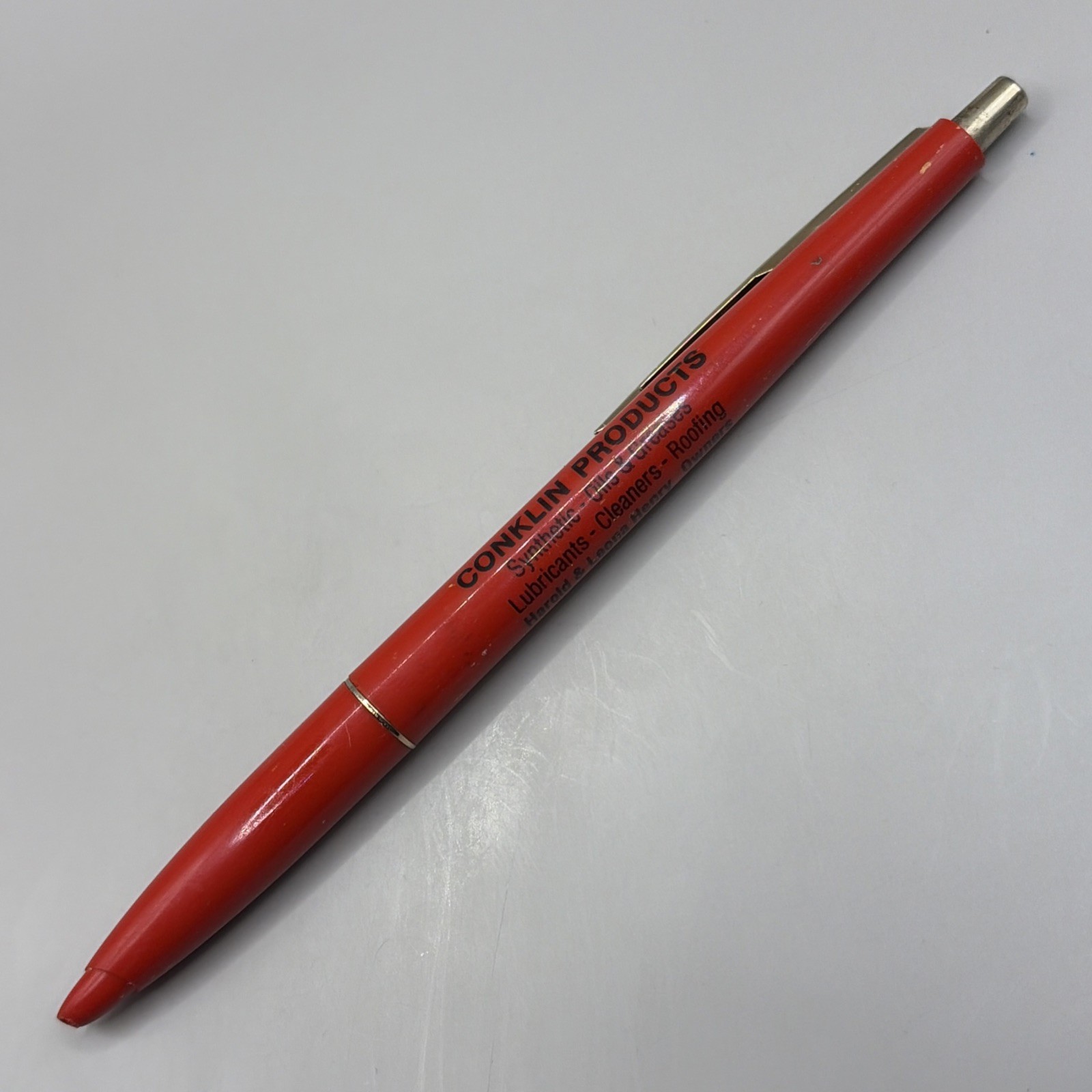 VTG Ballpoint Pen CONKLIN PRODUCTS Towner CO Harold & Leona Henry