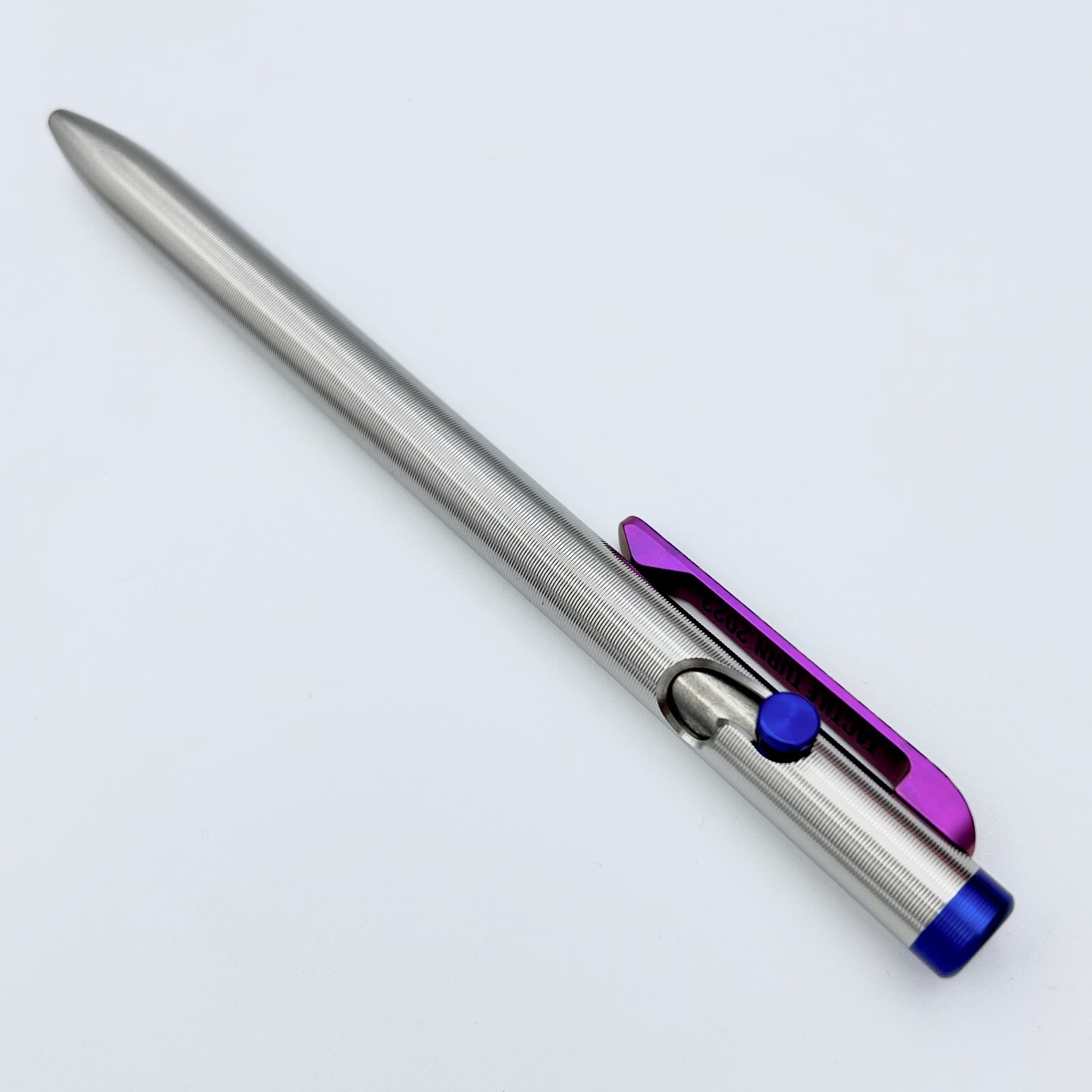 Tactile Turn – Titanium Slim Bolt Action Standard Size Pen Custom Ripple Clip