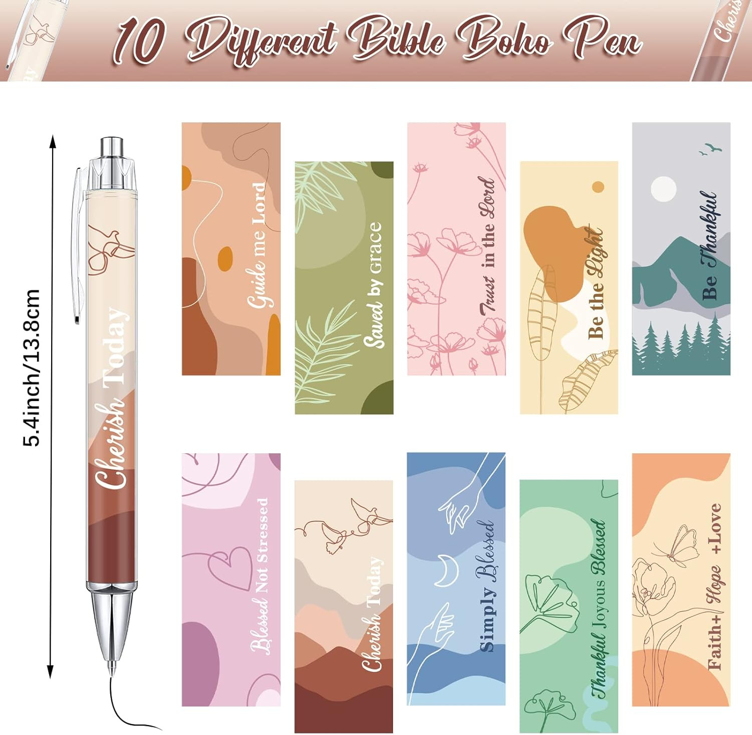 Tinlade 10 Pcs Christian Pens for Women Religious Ink Pens Easter Gifts Inspirat