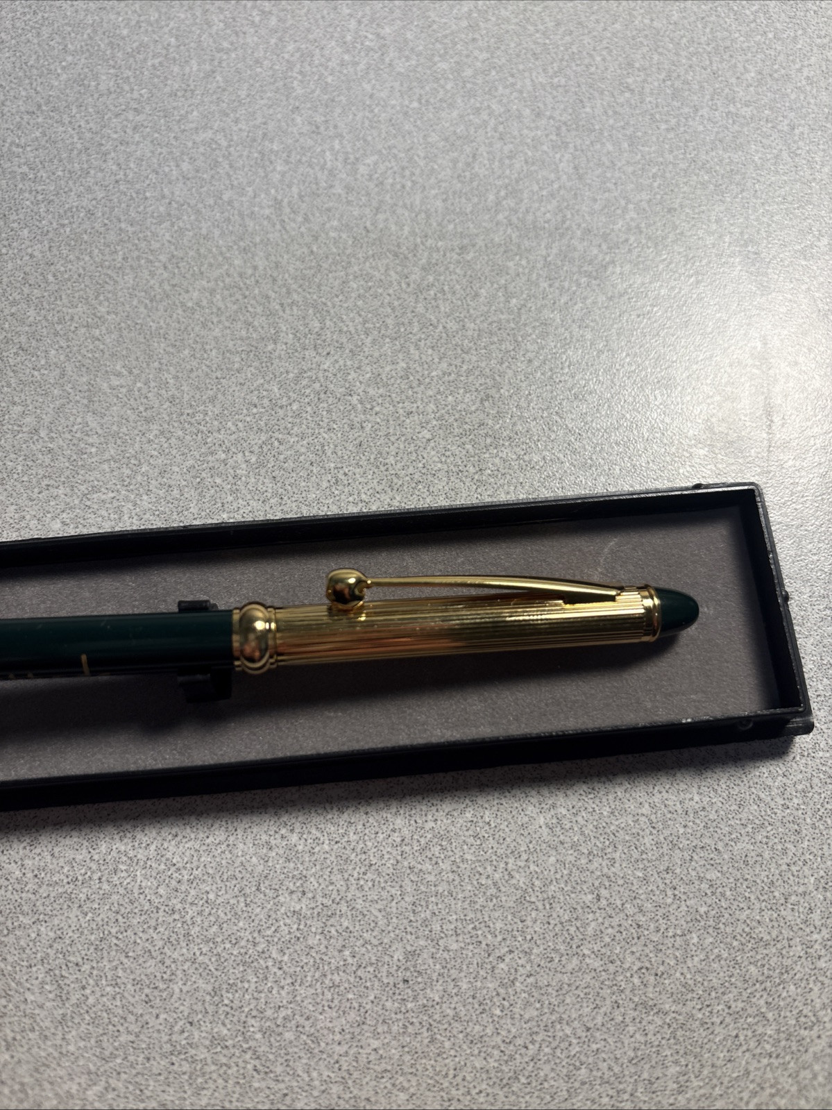 Harrods Knightsbridge VTG Ballpoint Pen Gold Cap & Trim Black Barrel No Ink