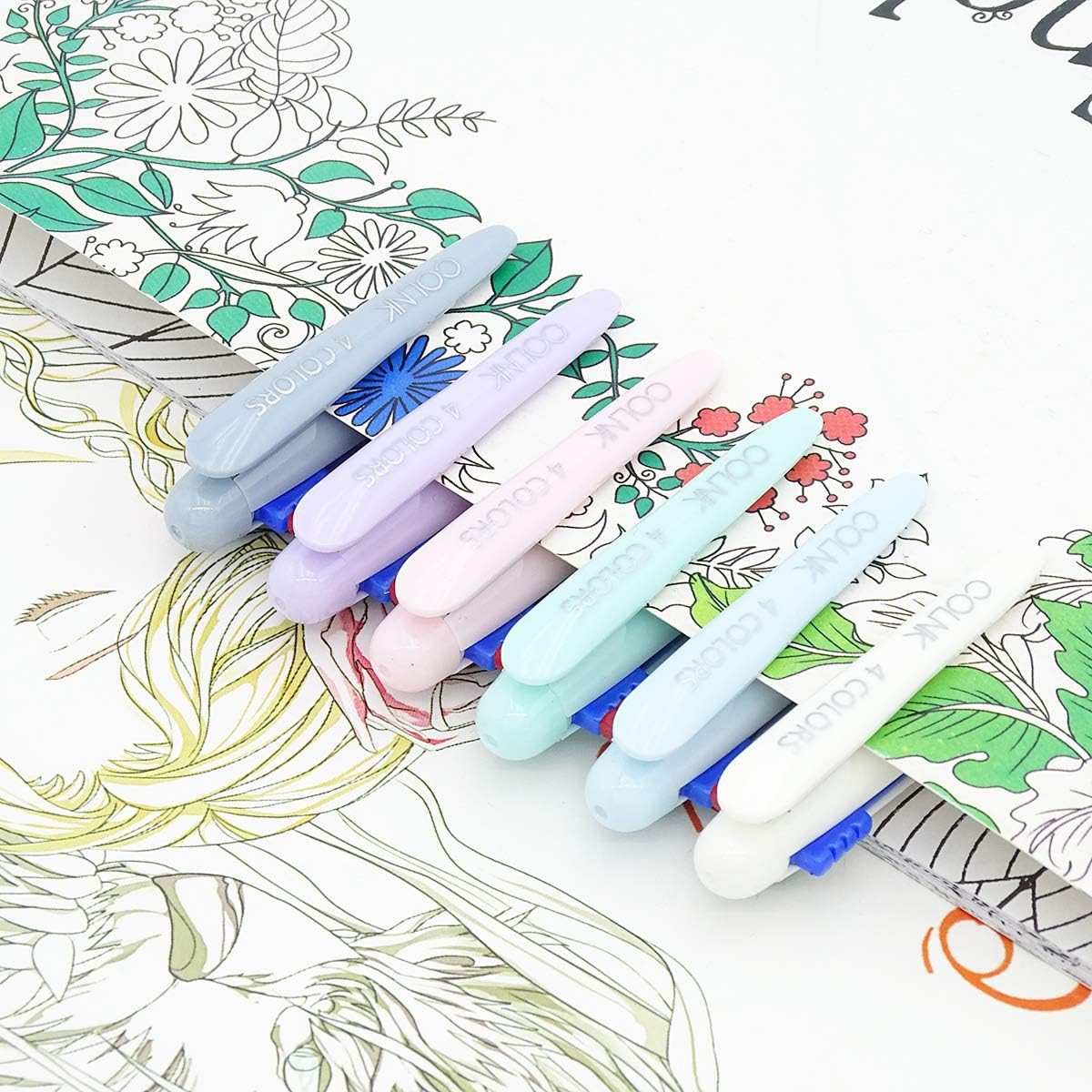 6 Pack 4 In 1 Multicolor Ballpoint Pens 0.5mm Fine Point Red Blue Green Black