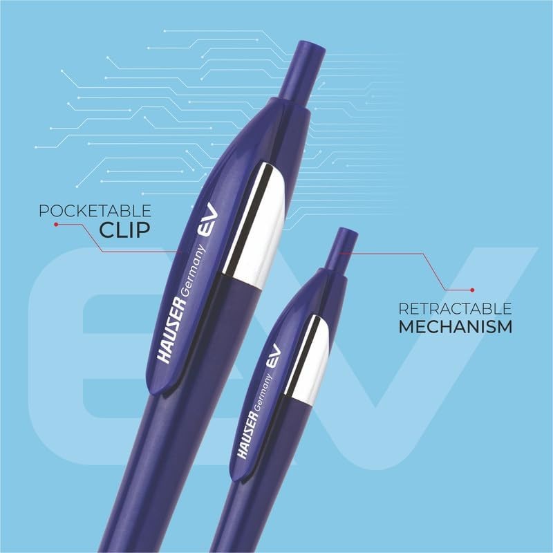 Hauser Germany Ev Retractable Ball Pen Minimalistic Body With Pocketable Clip FS