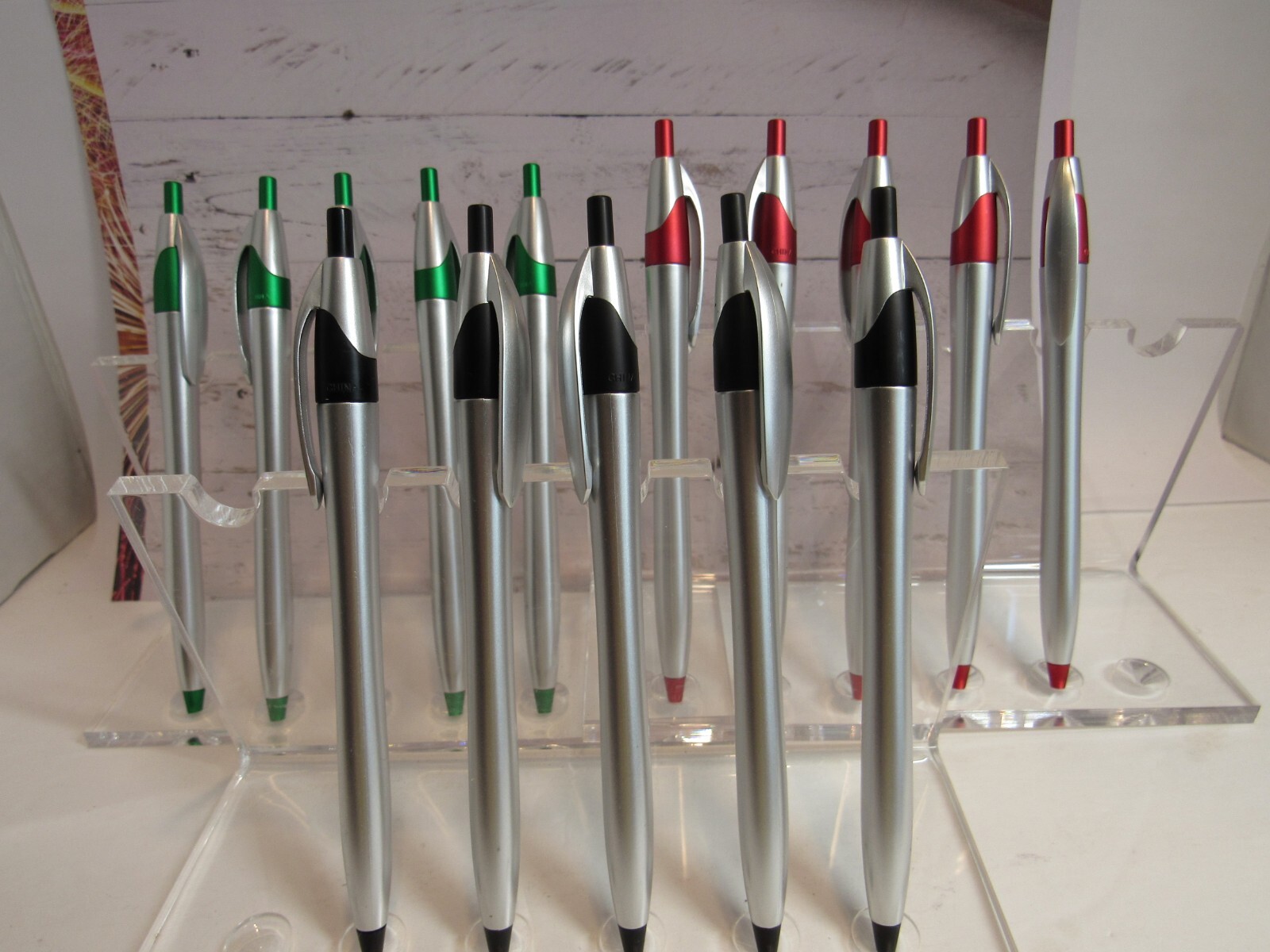 Lot of 15 Terzetti Silver Click Plastic Pens-Choose your colors