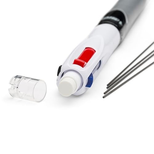 4-Color 3+1 Retractable 1 Count (Pack of 1) Red, Blue, Black Ink Pencil + Pen