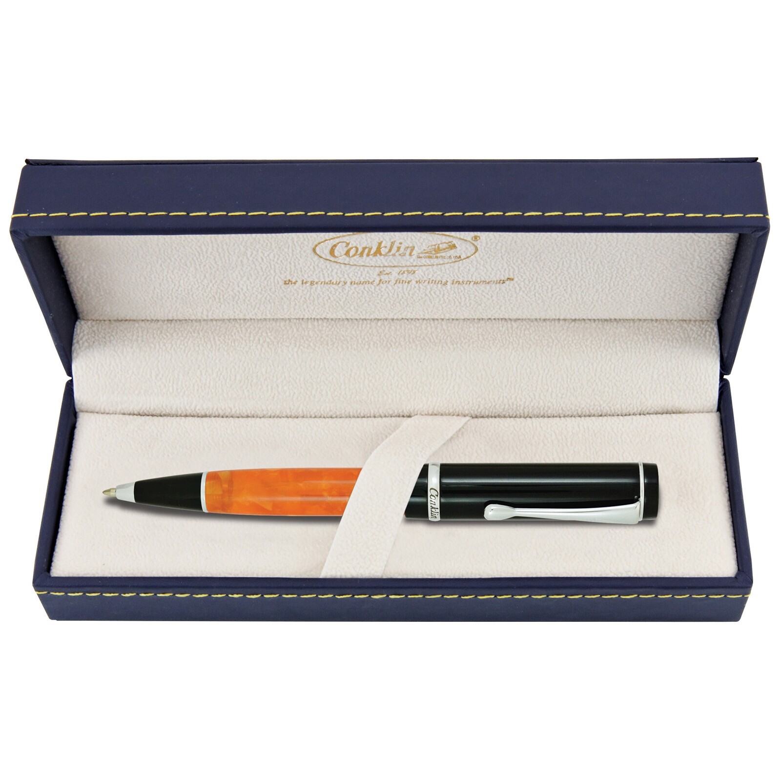 Conklin Duragraph Ballpoint Pen – Orange Nights, With Fine Tip (CK71375)
