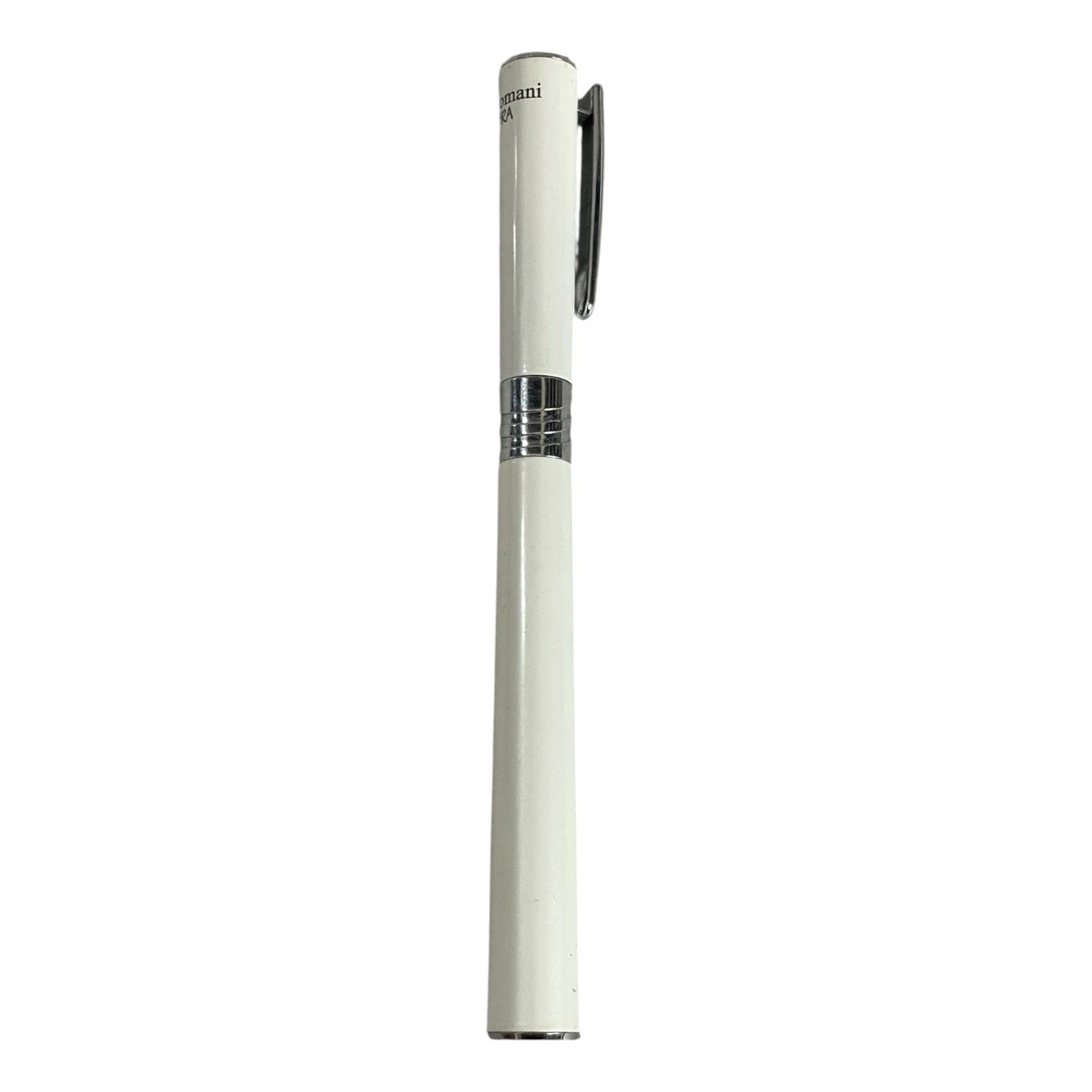 Monteverde Aldo Domani Libra Luxury White Ballpoint Pen Chrome Trim Very Good