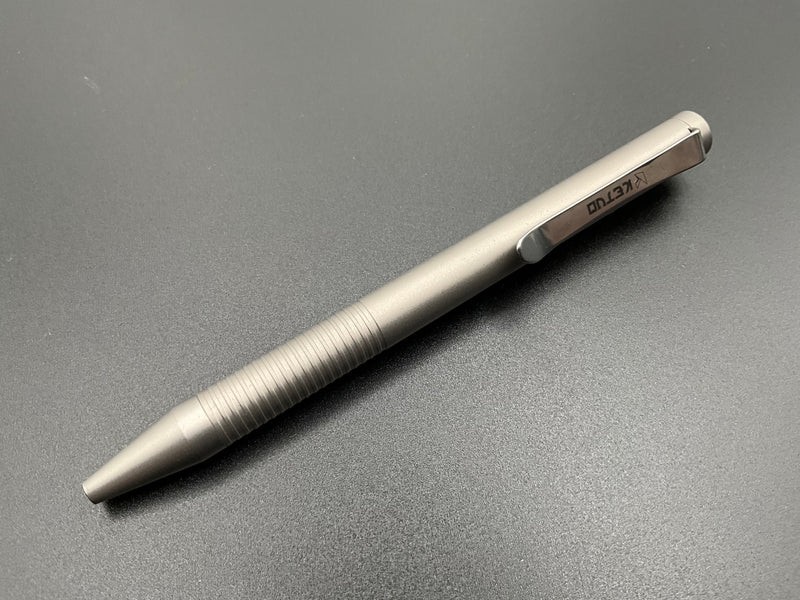 Ketuo Halo Bolt Action Pen Matte Gray Titanium Construction With Pocket Clip