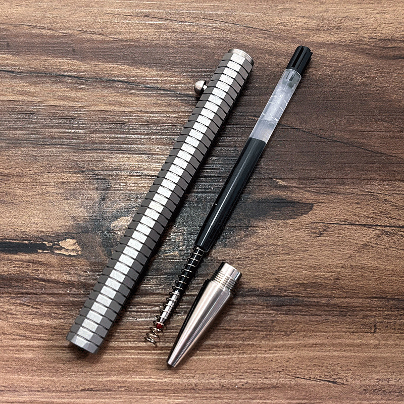 EDC Solid TC4 Titanium Alloy Bolt Ballpoint Pen Business Office Singnature Pen