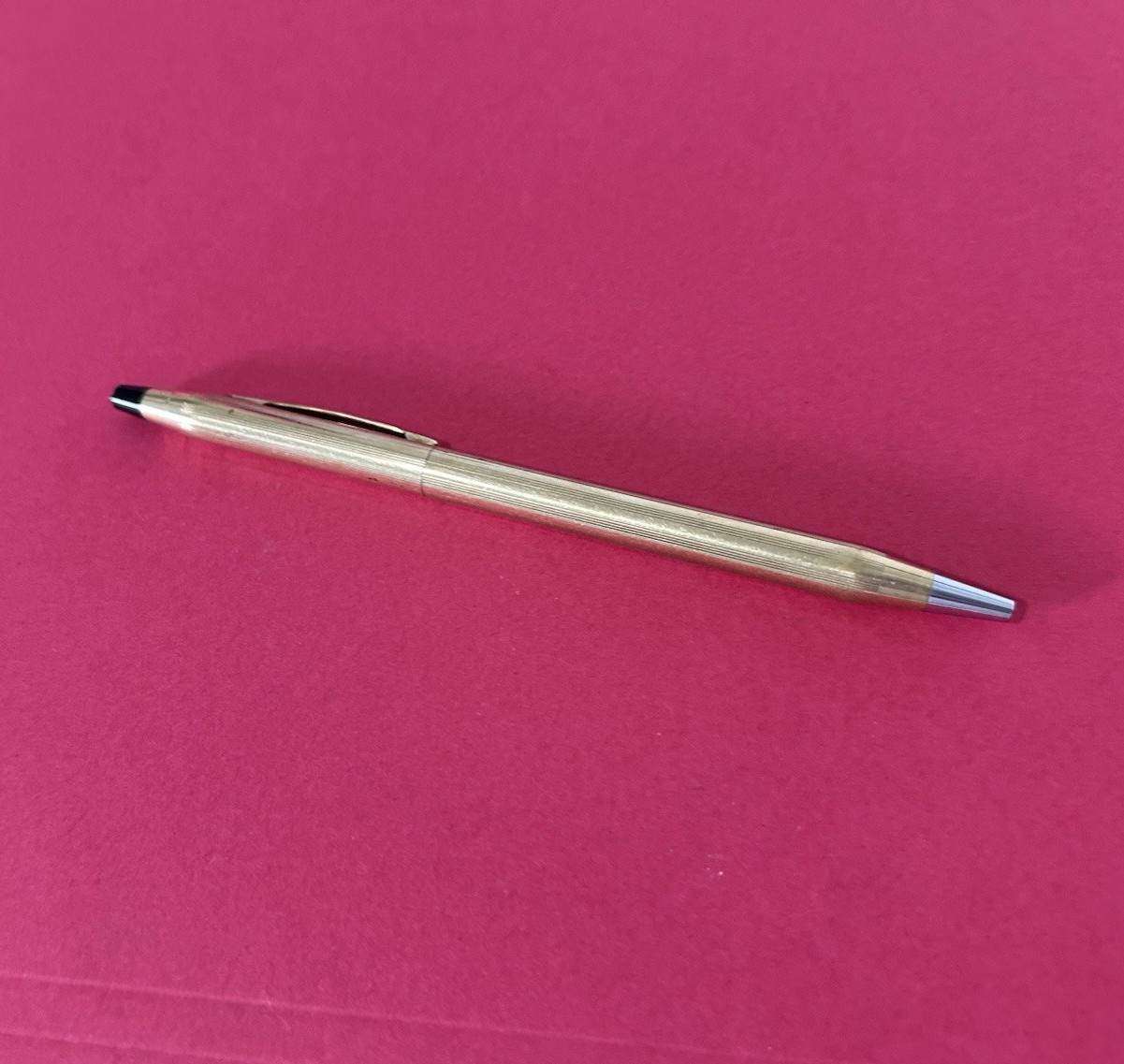 Cross Gold Retractable Click Ballpoint Pen, GOLD FILLED 1/20 10K, Pocket Clip