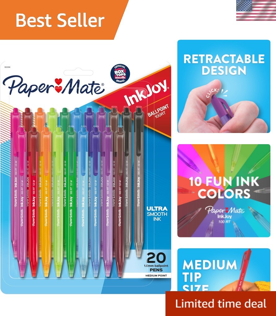 InkJoy 100RT 20-Pack Retractable Ballpoint Pens – Fun Colors for Every Occasion