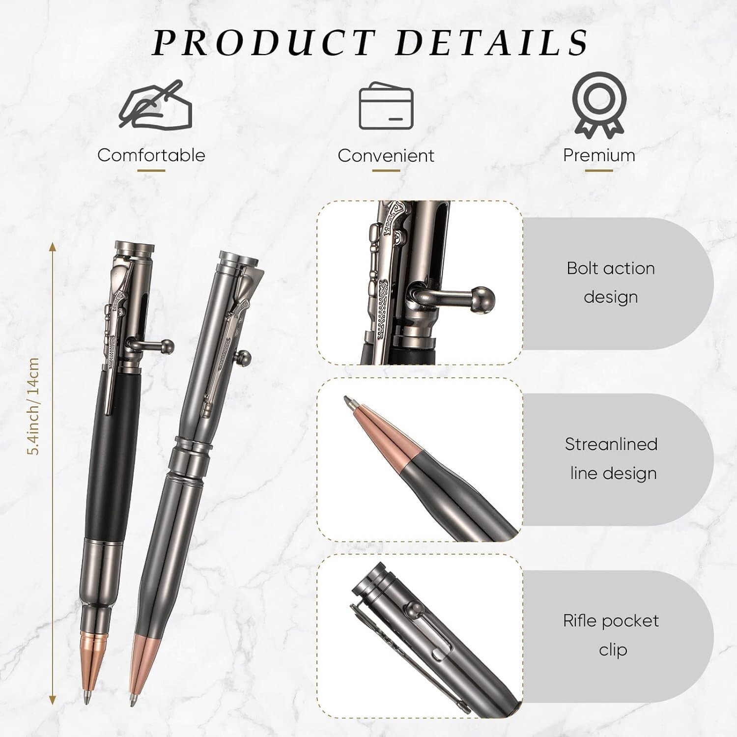 3 Sets Bullet Pens for Men Bolt Pen Bullet Pen for Pen Lover with Pen Gift Bo…