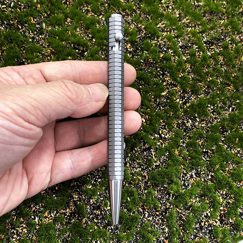 EDC Solid TC4 Titanium Alloy Bolt Ballpoint Pen Business Office Singnature Pen