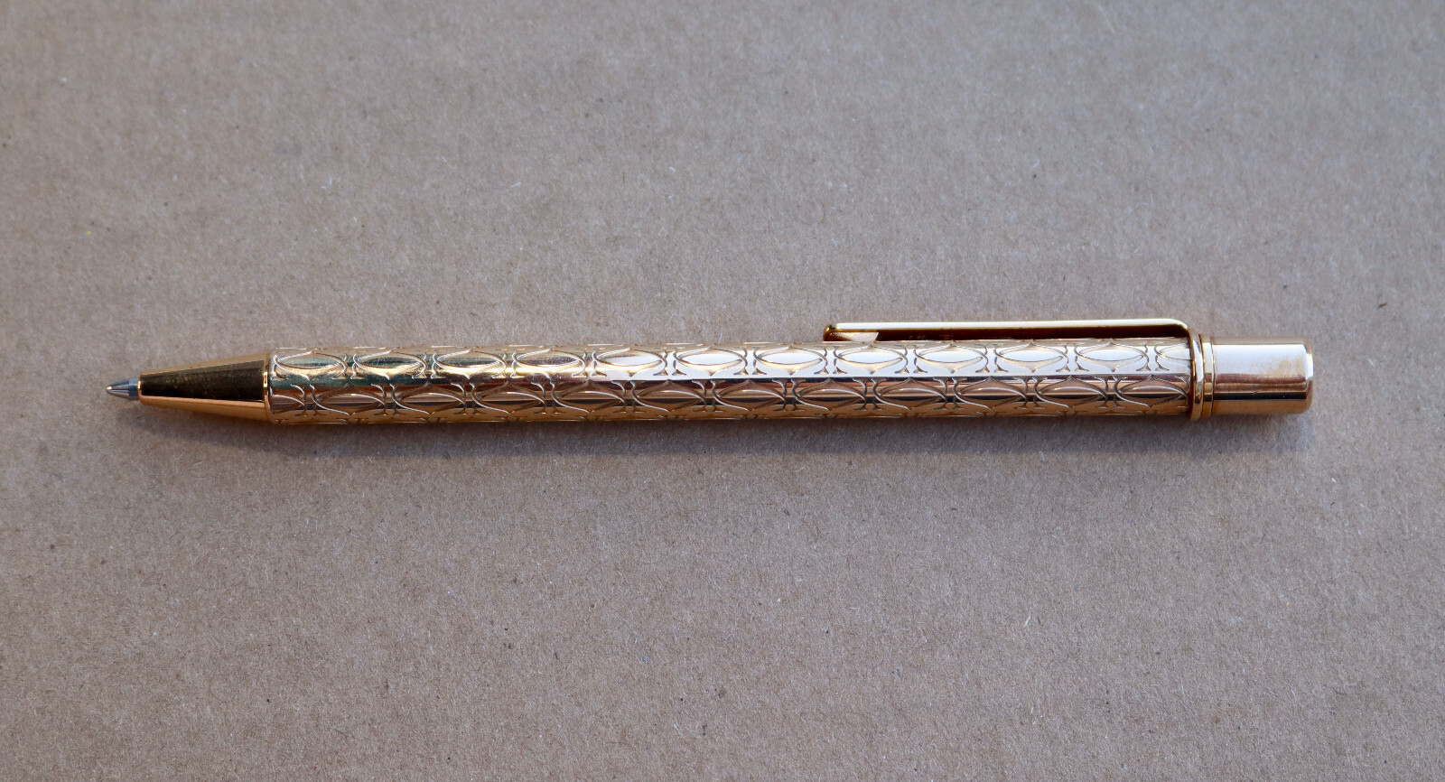 Cartier Ballpoint Pen Must Do Double C Logo Gold Tone Germany 5″ Happy Birthday