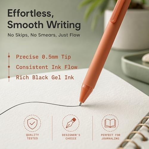 Journaling Pens Set (12 Pack) | Black Ink Planner Pens, 1 Count (Pack of 12)