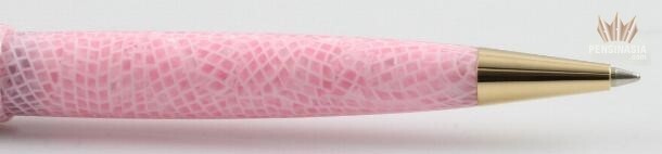 PLATINUM CELLULOID SAKURA WITH GOLD PLATED TRIM BALL POINT PEN SUPERB GORGEOUS !