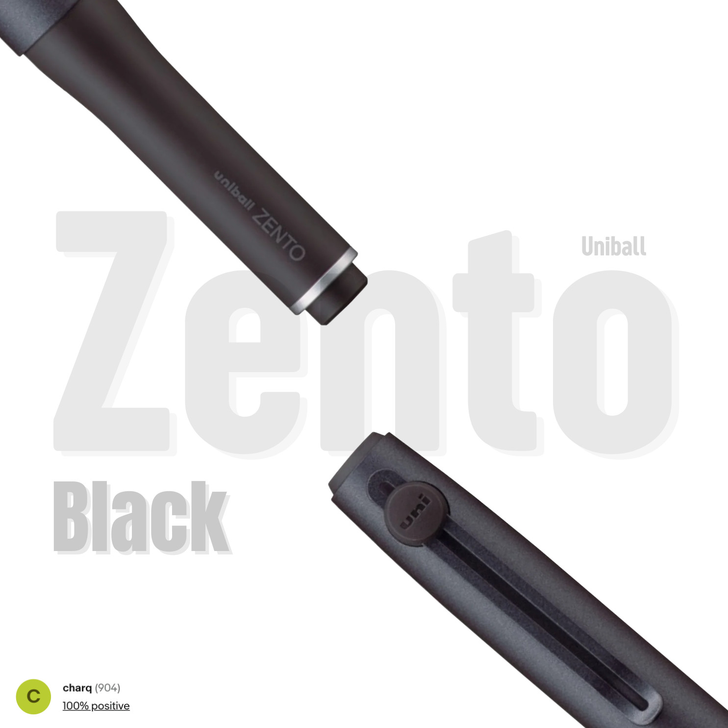 Mitsubishi Pencil Uniball Zento Signature Model Metallic Black 0.5mm