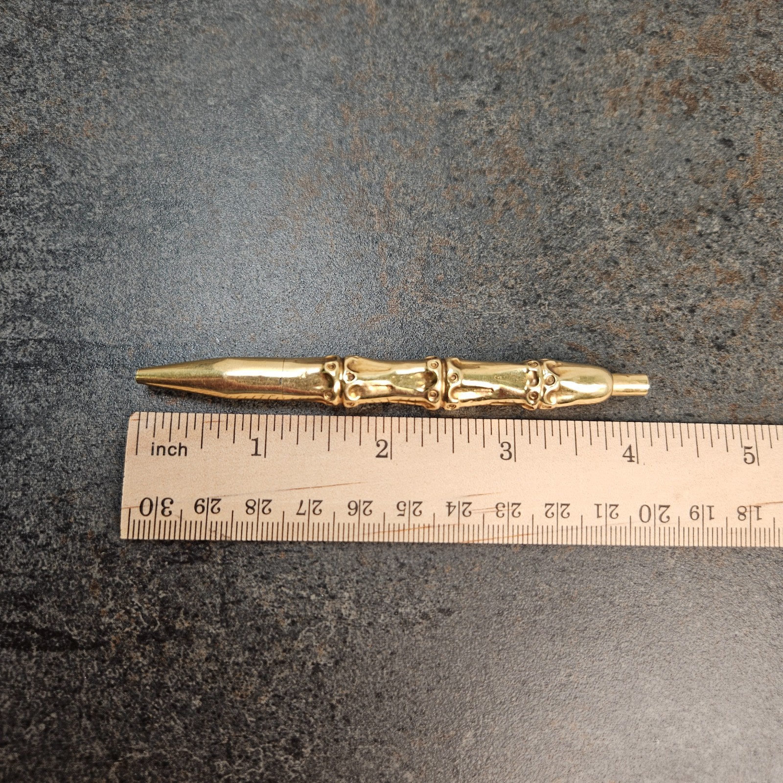 Vintage 1940’s Louis Tamis Bamboo Pen 14K Solid Yellow Gold Executive Stationary
