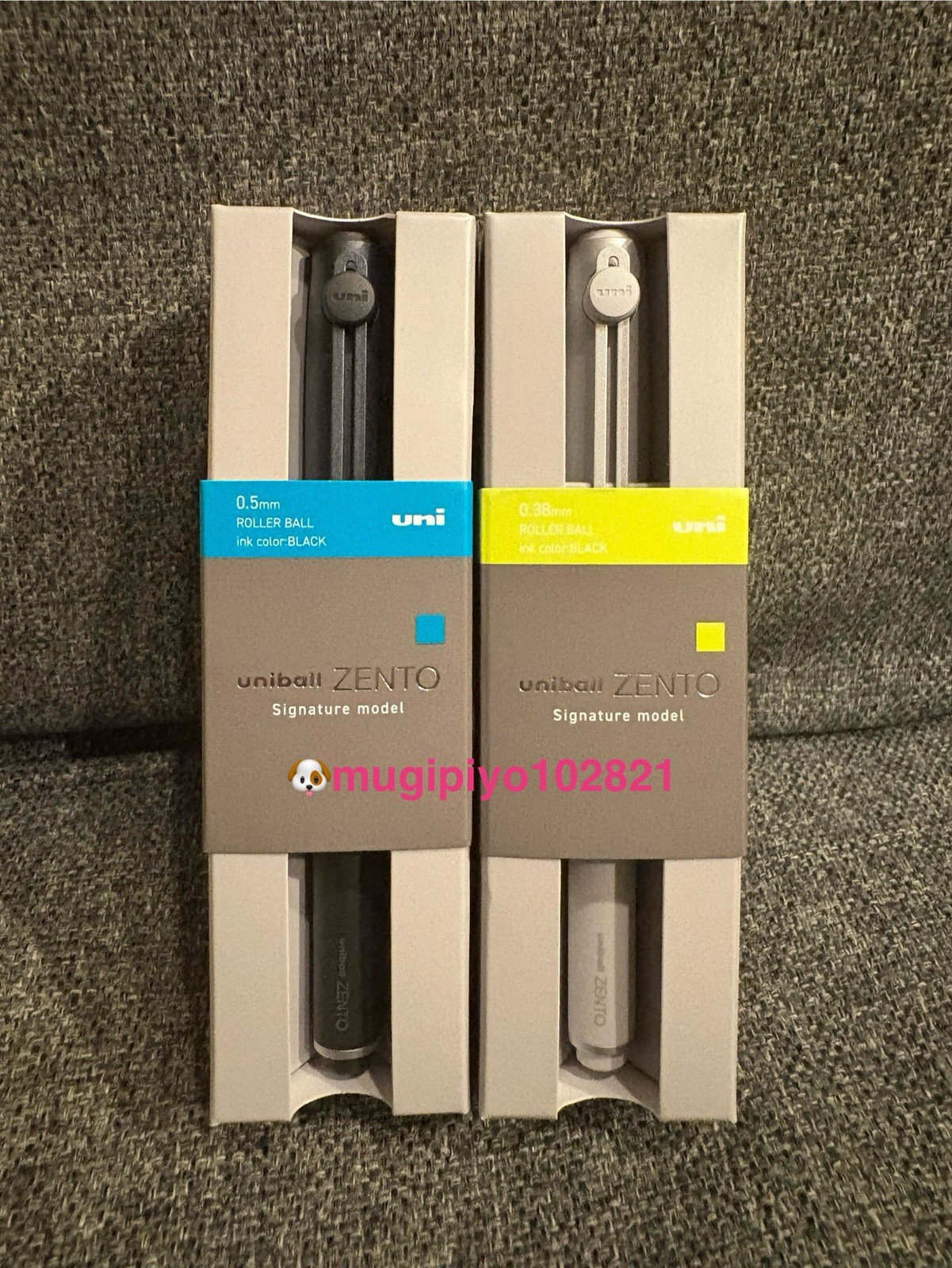 NEW MITSUBISHI PENCIL uniball ZENTO Signature Model Silver & Metallic Black Set