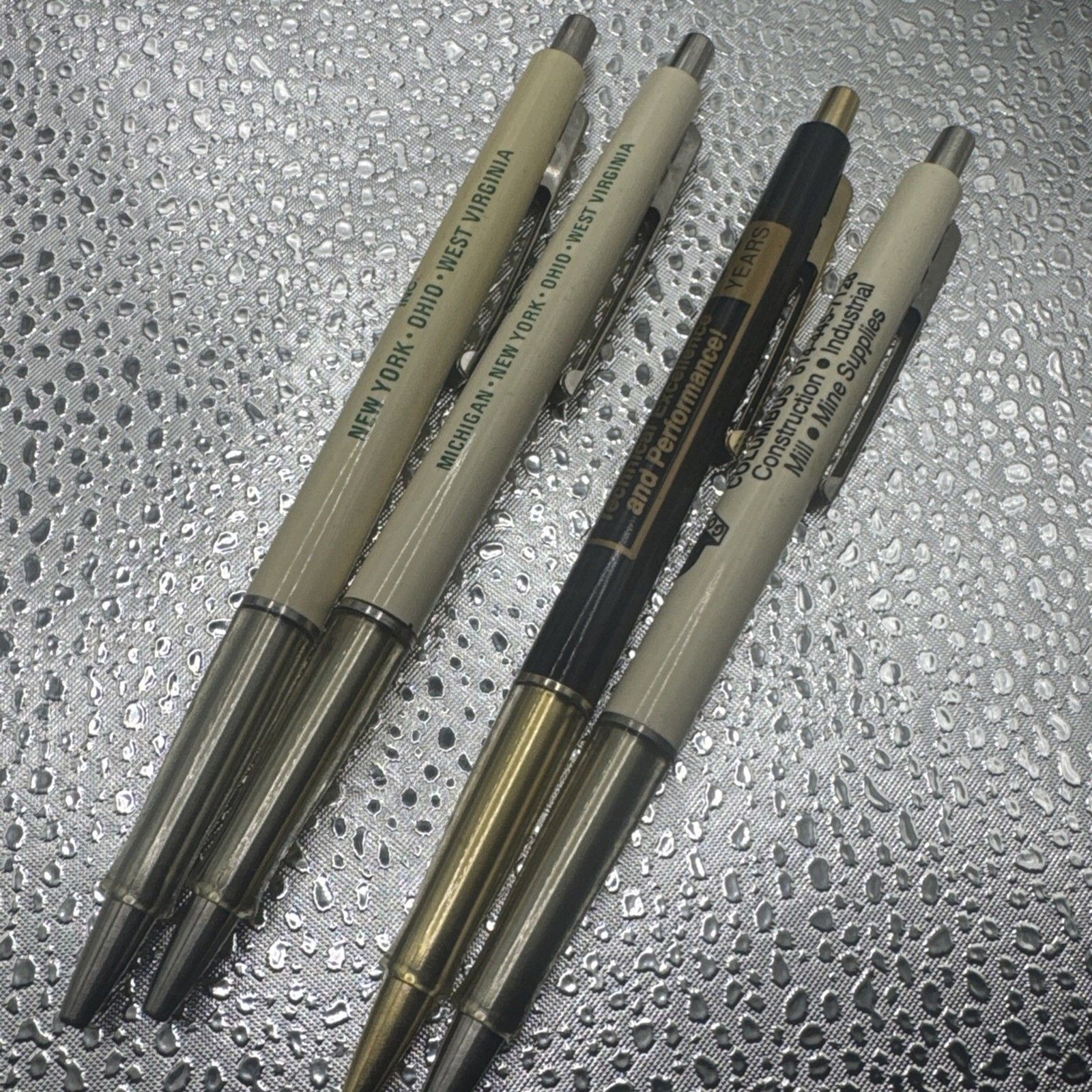 Vintage Lot Of 4 Paper Mate Double Heart Contour Ballpoint Pen Advertising