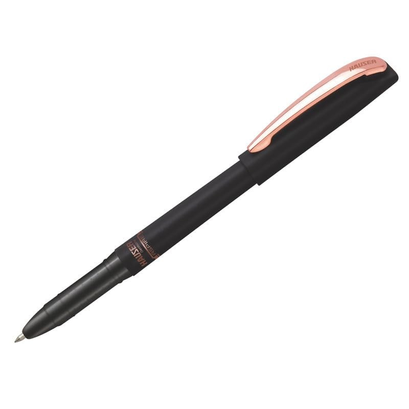 Hauser Aspire Metal Ball Pen Matt Black Body With Copper Trim Free Ship