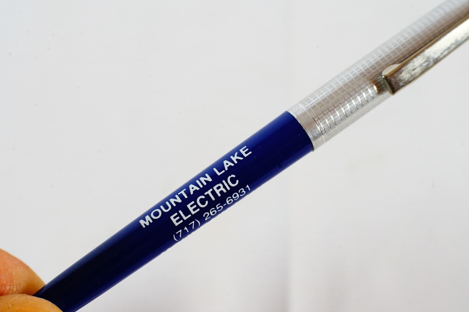 Vintage Mountain Lake Electric Construction Advertising Ballpoint Pen