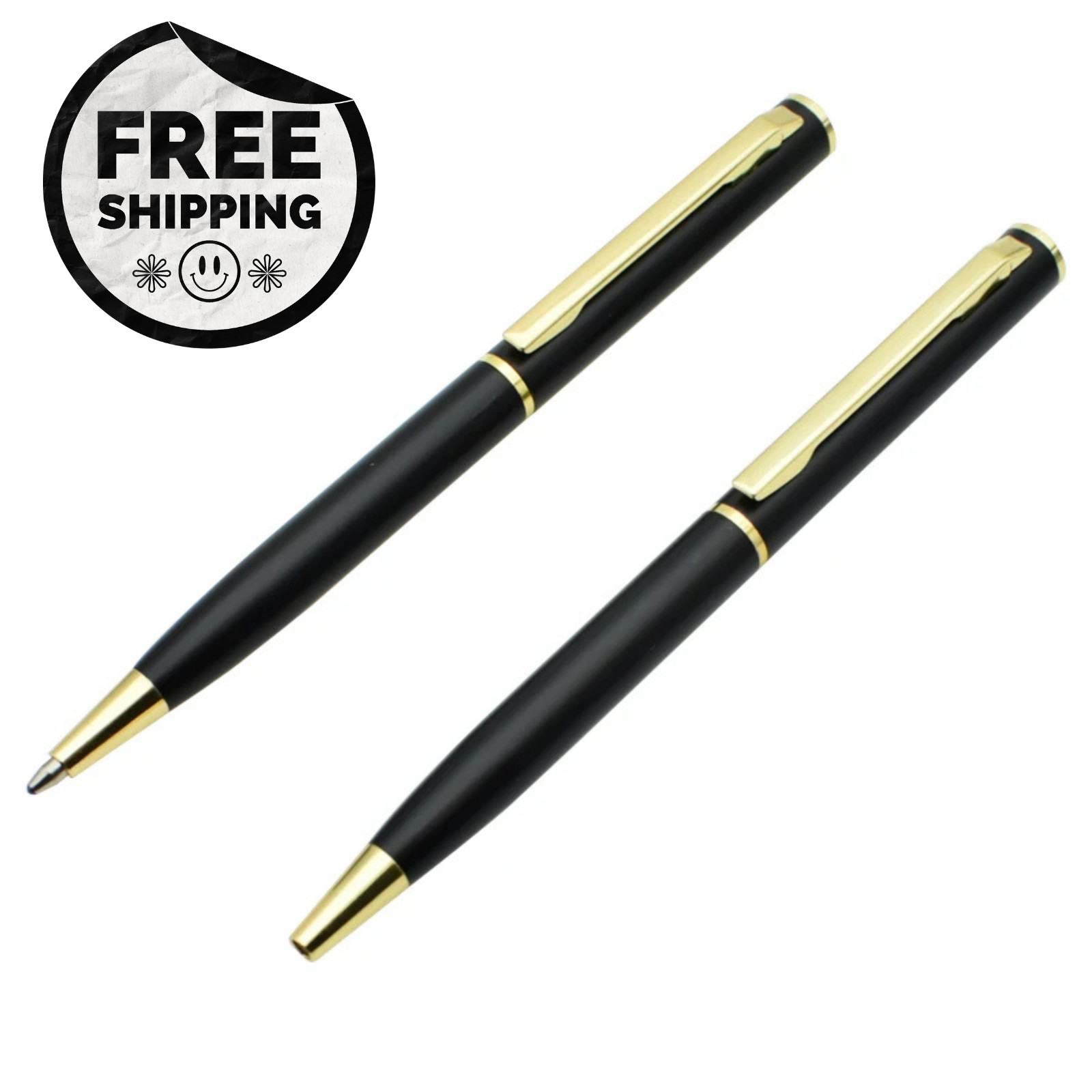 Mini Metal Ballpoint Pen Pocket Size Rotating 0.7mm Black Blue Ink Pen