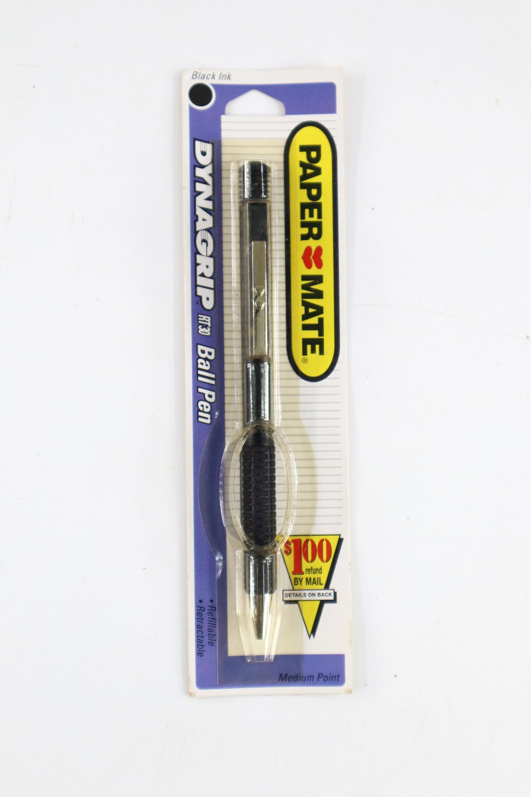 Paper Mate DYNAGRIP RT30 Ballpoint Pen Black, Md Point Double Heart 1994