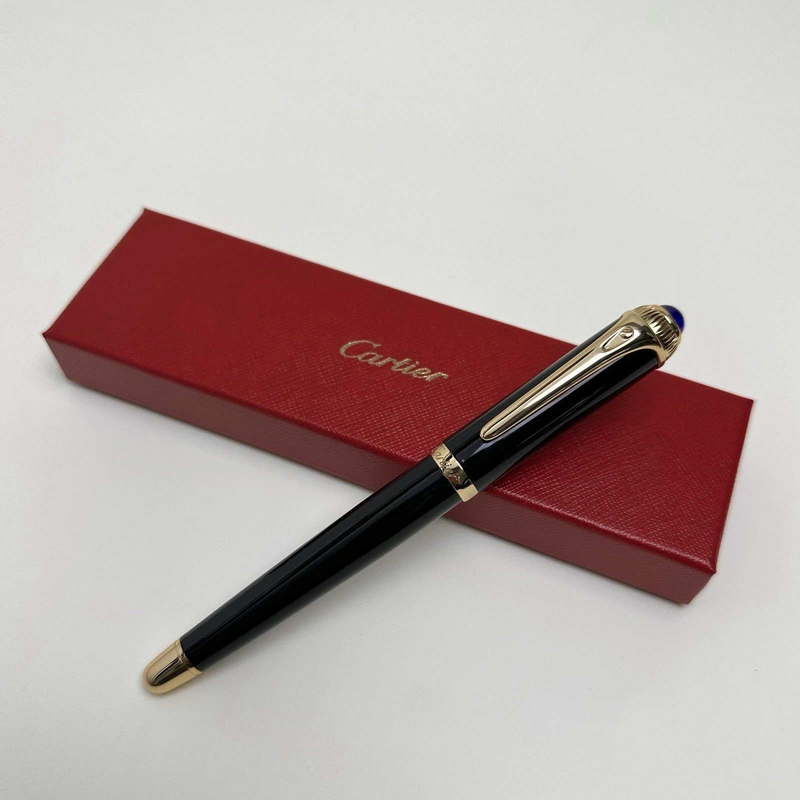Cartier Black & Gold Rollerball Pen VIP Gift Luxury Writing Instrument