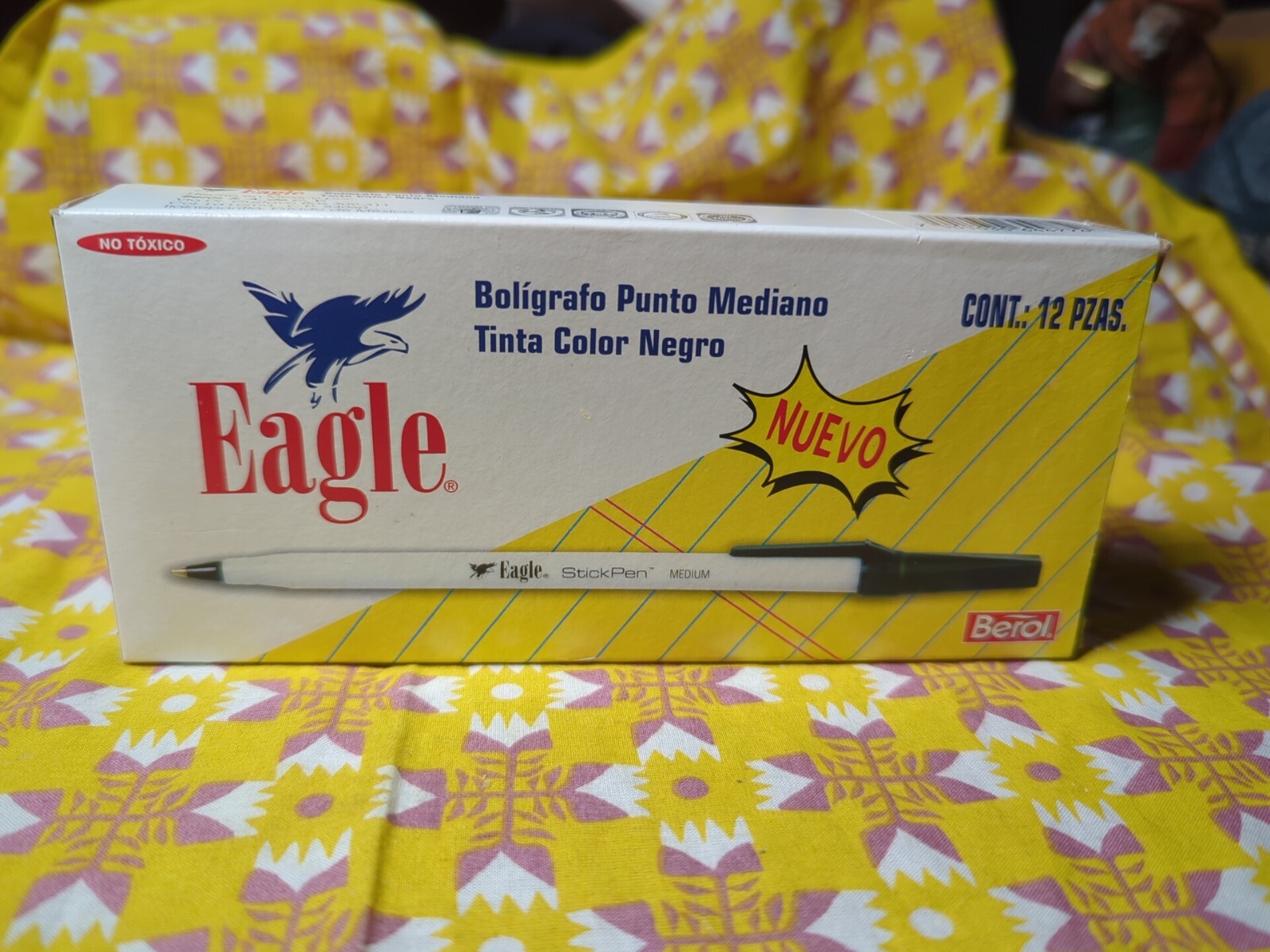 VTG Box 8 Berol Eagle STICKPENS Ball Point Pens Black Medium All Tested And Work