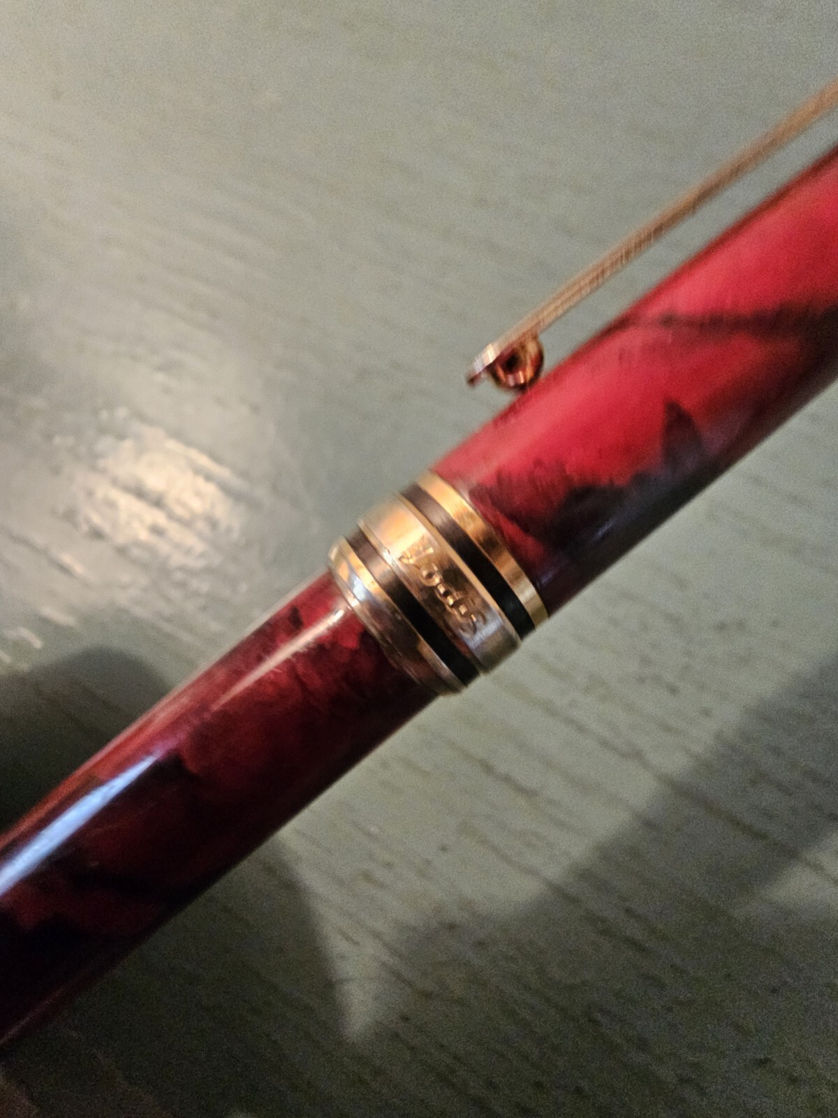 Vintage Lodis Executive Pen-23.5KT Electroplate,Brass Barrel, Clip-Very Good