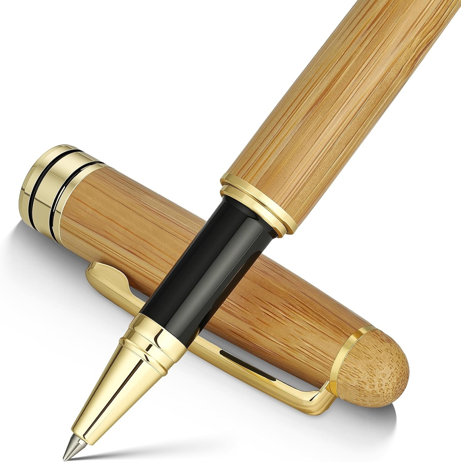 Handcrafted Antique Bamboo Ballpoint Pen in Gift Box – Perfect for Any Occasion