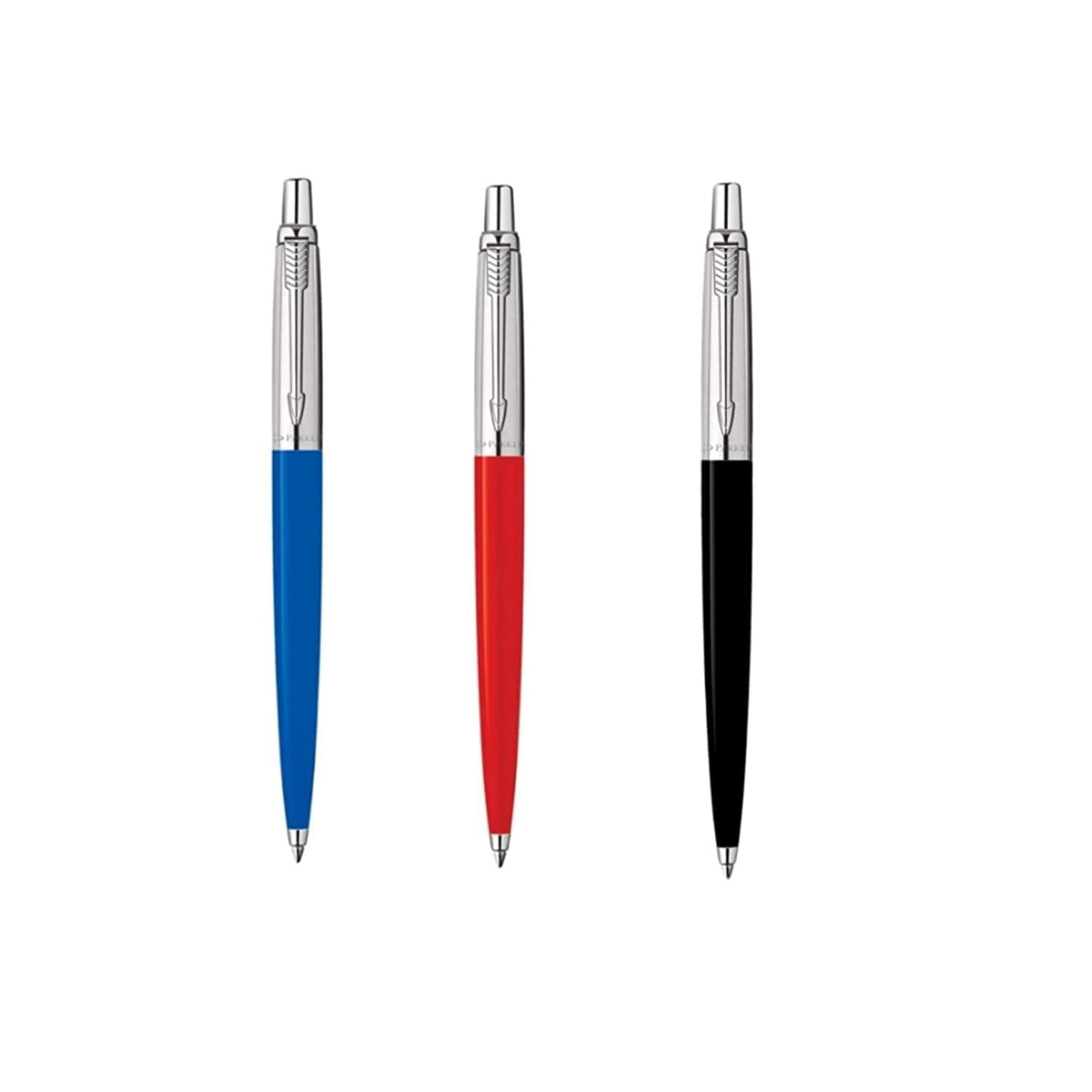 3-Color Ballpoint Pen Set – Black, Blue & Red – Smooth Writing, Stylish Design