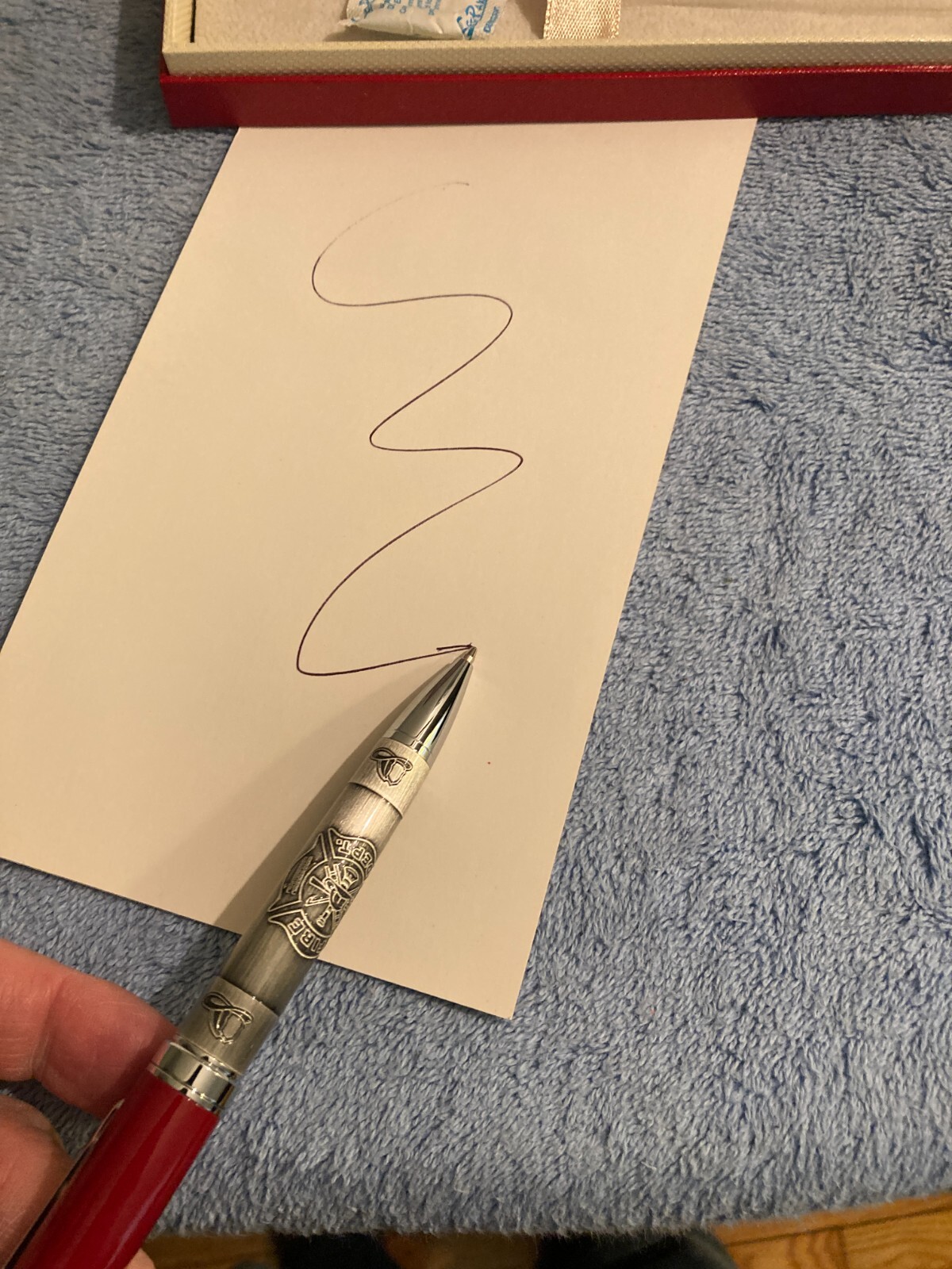 NEW Fire Dept. Black Ink Ballpoint F.D. Ballpoint Pen Red Cap