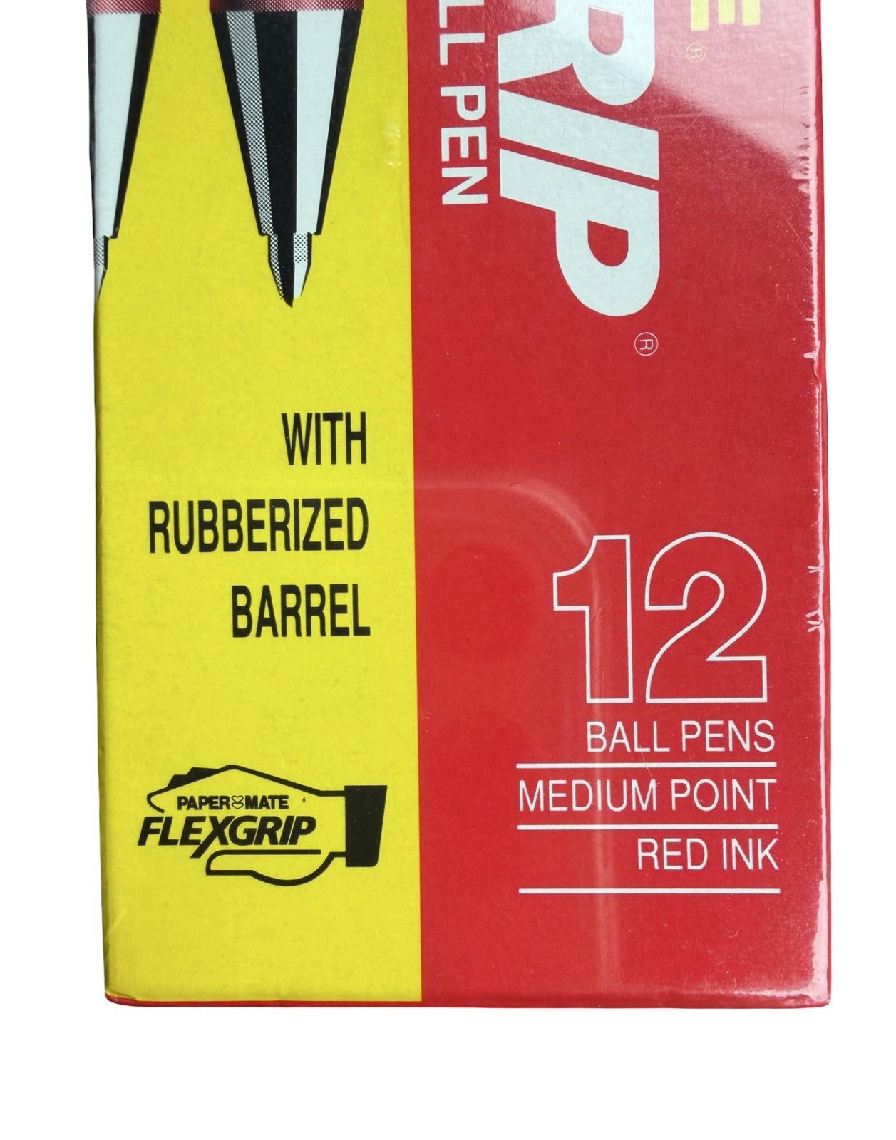 Vintage 1989 Paper Mate FlexGrip Red Ink Pens 12 Pack Sealed Medium Point Japan