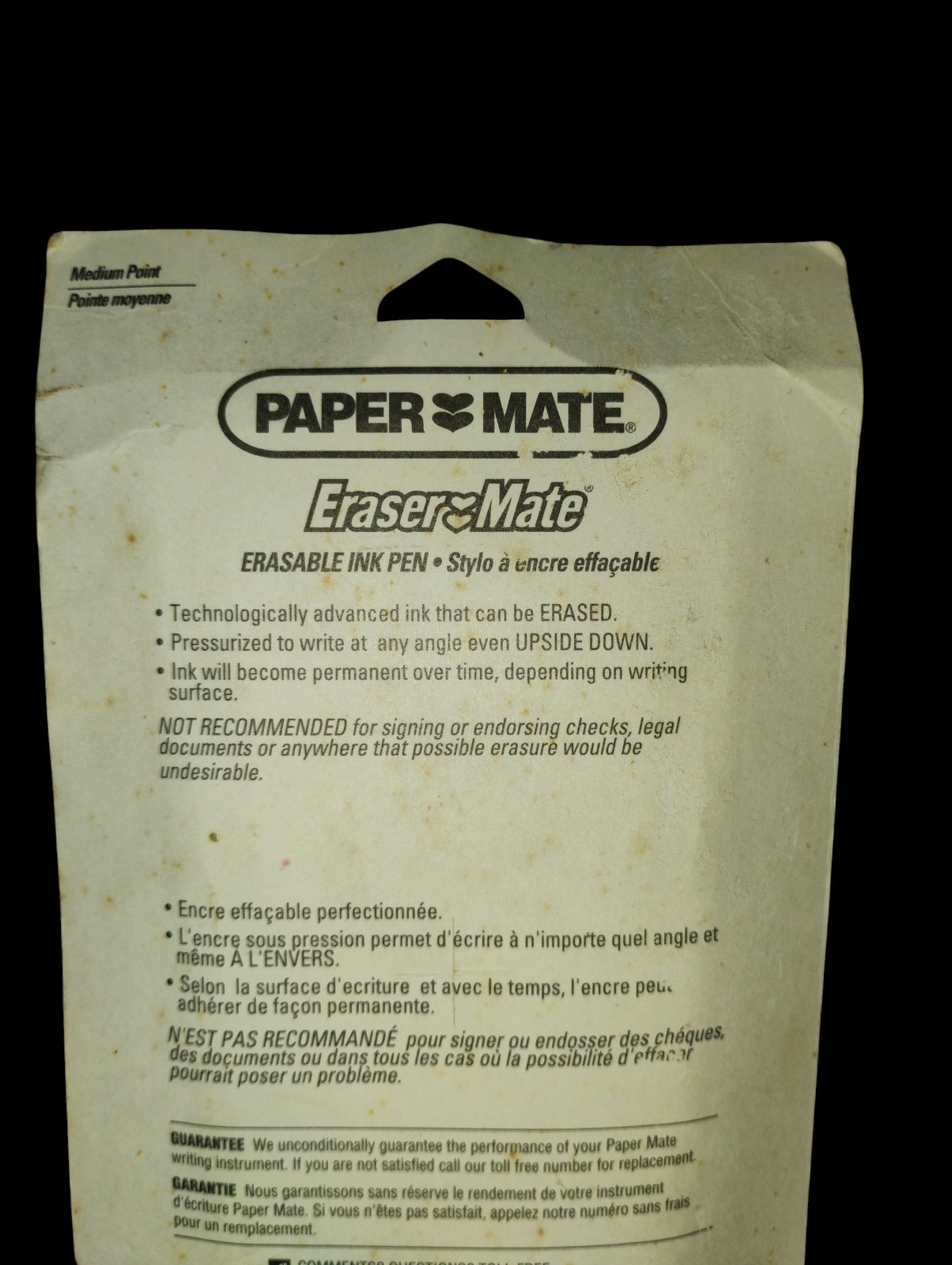 Vintage Paper Mate Eraser Mate Erasable Pens Medium Point Blue Ink 1997 NOS