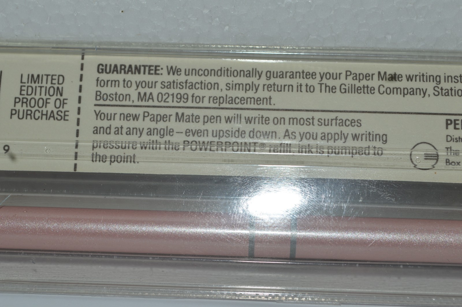 PAPER MATE Limited Edition Ball Pen Pearlescent Soft Pink Japan Made 1989 MIP