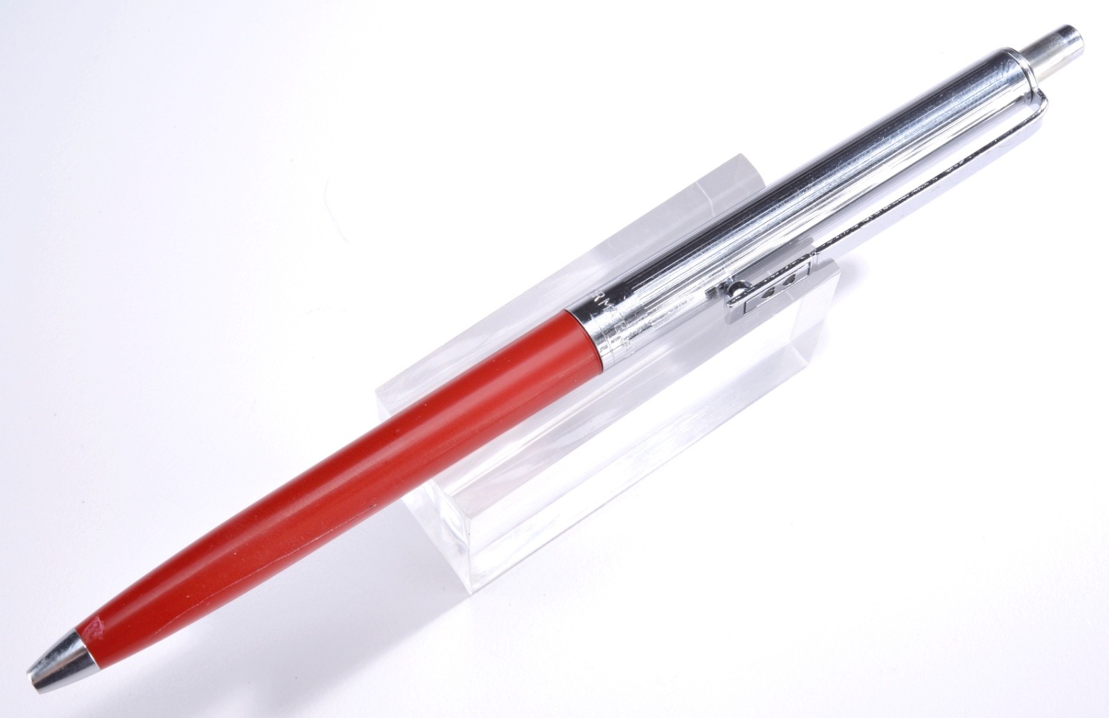 VTG. Paper Mate Vintage Double Heart Profile Ball Pen-Slim Grip-Red-USA MCM #56