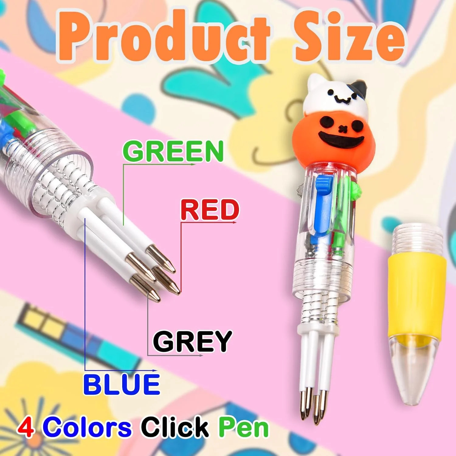 24Pcs Mini Multicolor Pens in One 4-in-1, Cute Pens Bulk for Party Favors and Bi